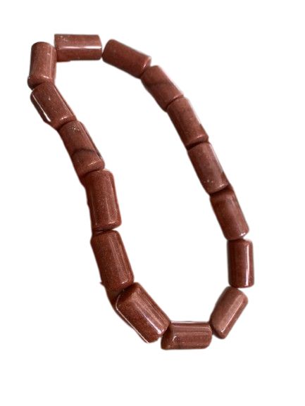 Cilindro de Quartzo Vermelho Lapidado Furado Vazado Vertical