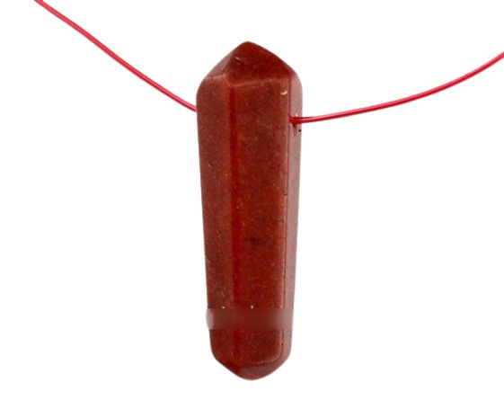 Bi Terminado Quartzo Vermelho p Pingente Furo Vazado