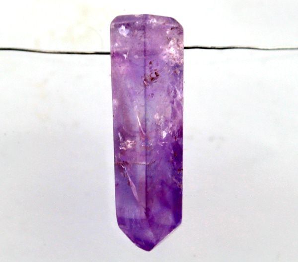 Ponta de Ametista Lapidado Furado Para Pingente Furo Vazado