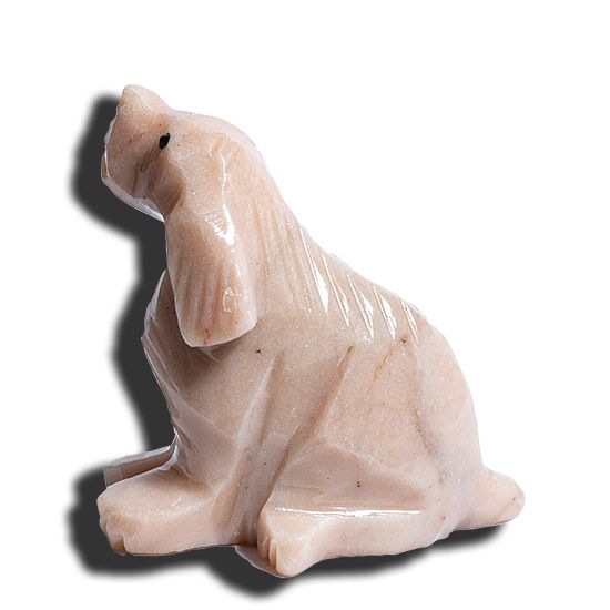 Cachorro esculpido artesanato em pedra dolomita aprox. 5cm