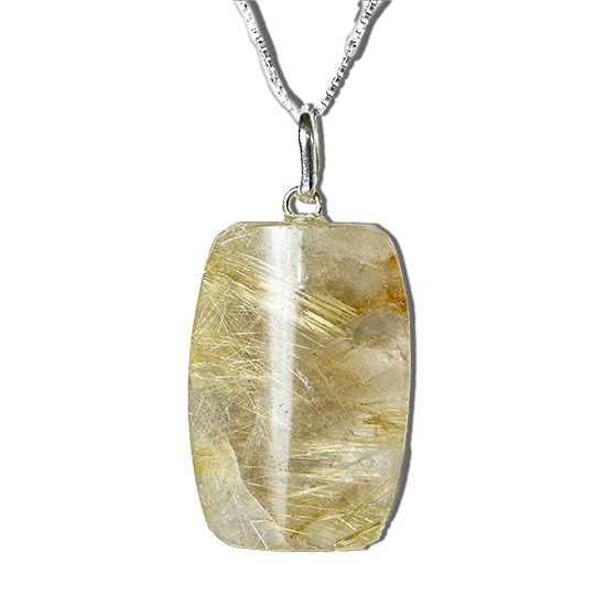 Colar Retângulo Rutilo Montagem Pino Prata 950 137119