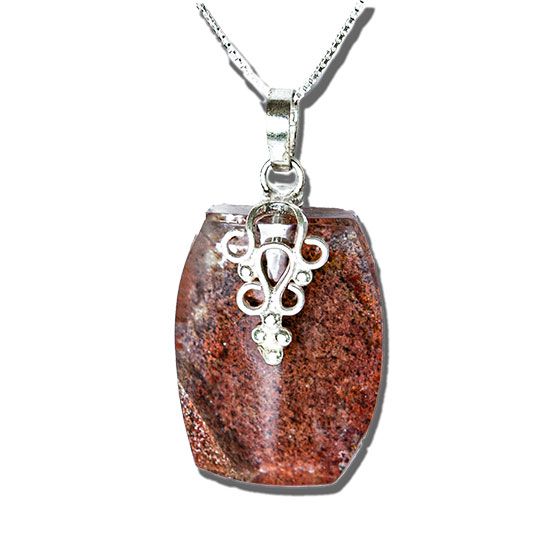 Colar Retângulo Lodolita Montagem Pino Prata 950 137127