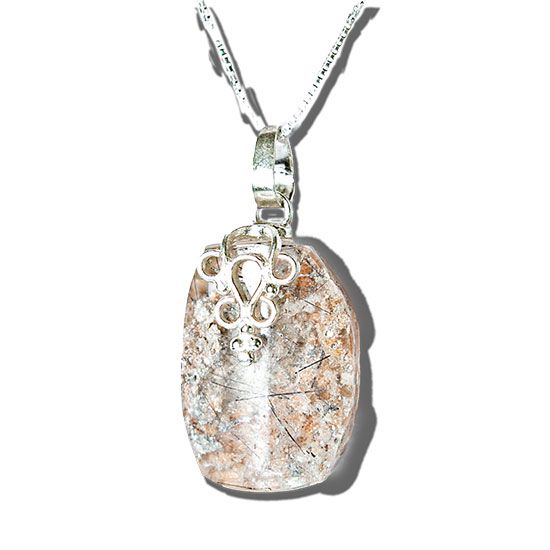 Colar Retângulo Lodolita Montagem Pino Prata 950 137128