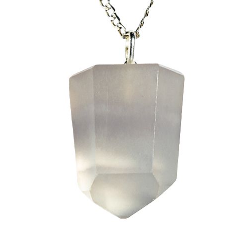 Colar Pontinha Fluorita Roxa Natural Grande Pino Prata 950