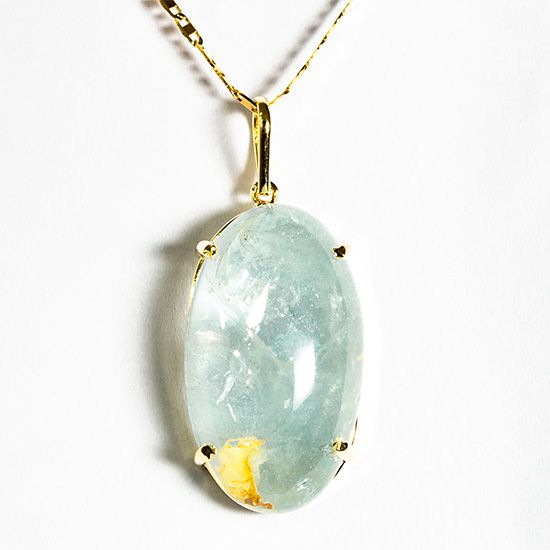 Colar Topazio Pedra Natural Grande Oval Garra Dourada