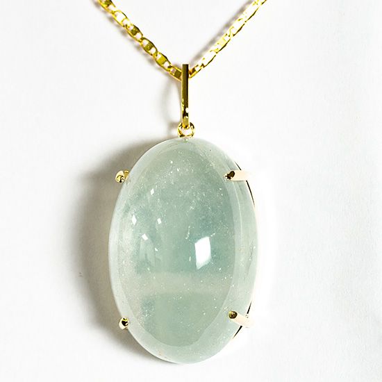 Colar Topazio Pedra Natural Grande Oval Garra Dourada