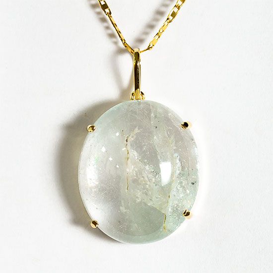 Colar Topazio Pedra Natural Grande Oval Garra Dourada
