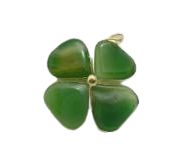 Colar Trevo da Sorte 04 Folhas Quartzo Verde Dourado