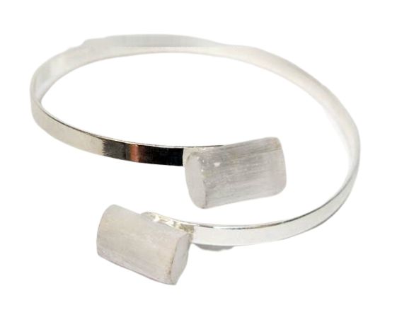Bracelete de Selenita Ajustável Prateado Reff BS5855