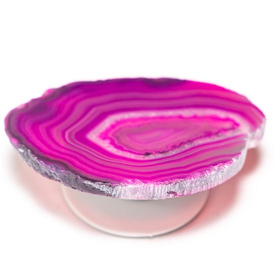 Pop Socket Agata Rosa Suporte de Celular Sem Envolto Dourado