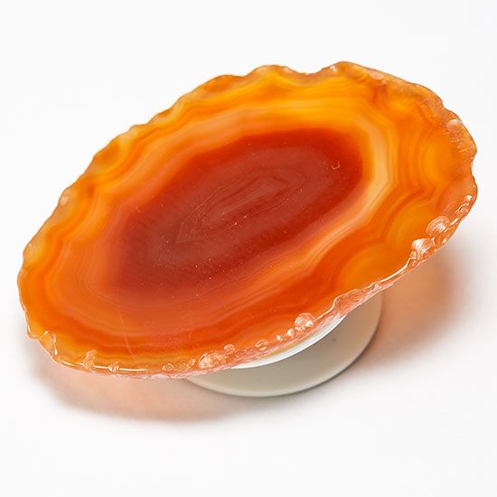 Pop Socket Agata Cornalina Suporte de Celular Sem Envolto