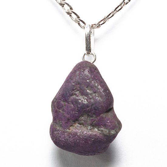 Colar Pedrinha Purpurita Natural Montagem Pino Prata 950
