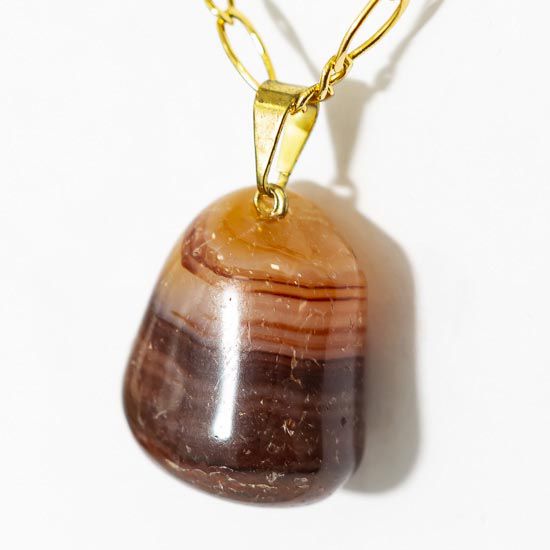 Colar Pedra Agata Cornalina Rolado Mineral Pino Dourado