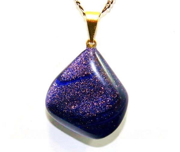 Colar Pedra Sintética Estrela Azul Rolado Pino Dourado