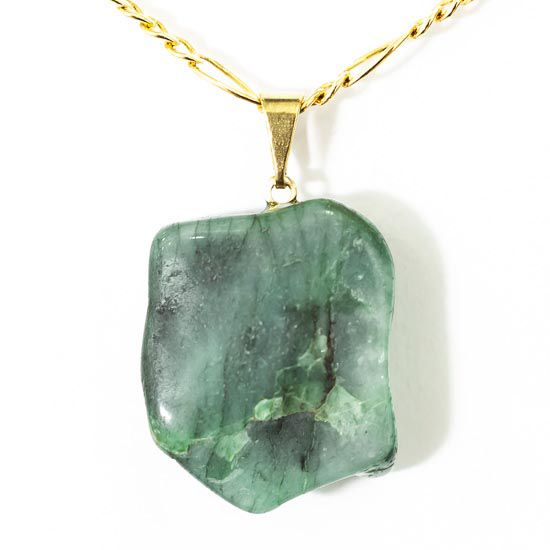 Colar Xisto e Esmeralda Mineral Natural Pino Dourado