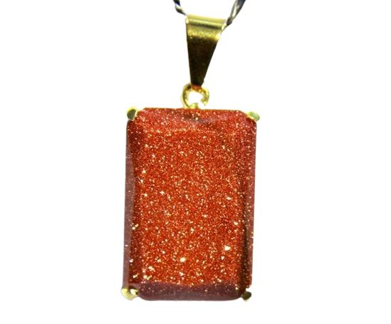 Colar Retângulo Pedra do Sol Facetado Manual Garra Dourado
