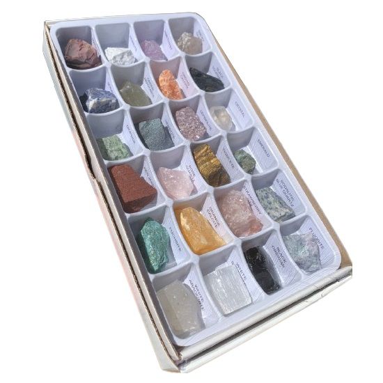 Box 24 Pedras Bruta Naturais Colecionador e Estudo Geologico