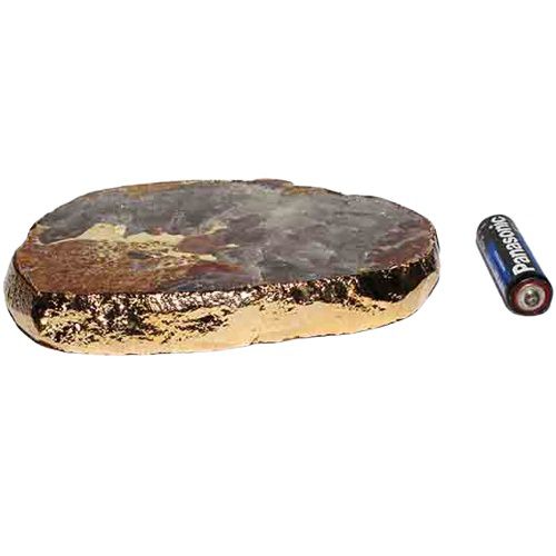 Bandeja Calcedonia Mosaico Dourada Petisqueira p Frios 13cm