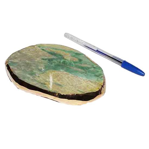 Bandeja Jade Com Nefrita Dourada Petisqueira p Frios 13cm