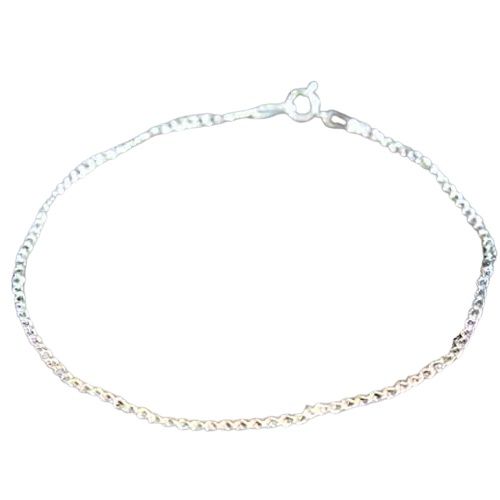 Pulseira Nlux Masculina Prata 925 Elo Grumet Fino com 21cm