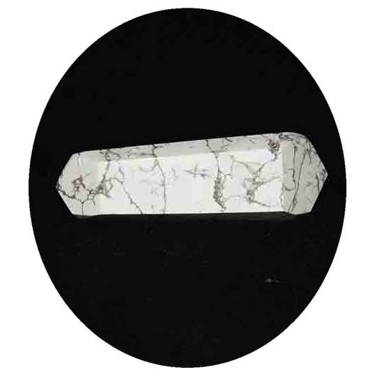 Bi Terminado Pedra Howlita Branca Natural 10 a 11 cm 190gr