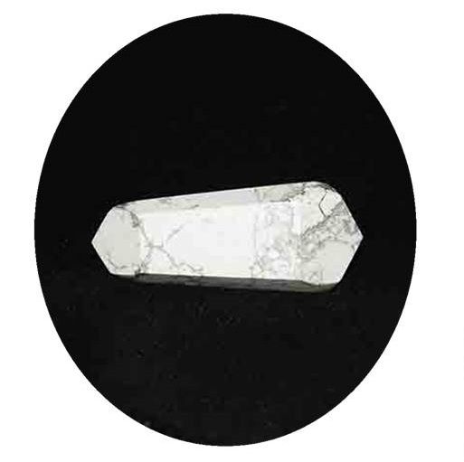 Bi Terminado Pedra Howlita Branca Natural 80 a 90 mm 100 g