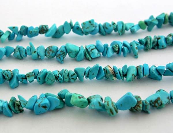 Fio Turquesa Azul Cascalho Natural Extra Furado a Laser 90cm