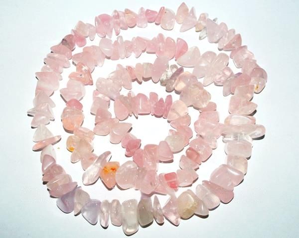 Fio Quartzo Rosa Rolado Furados Manuais 90cm  Não é Cascalho