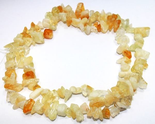 Fio Citrino Bombardeado Pedra Rolada Furada 1M Não é Cascalho