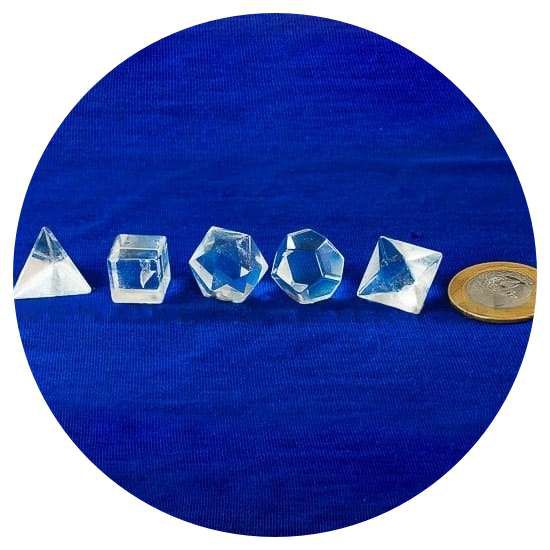 Kit Radionico Cristal Solido De Platão Quartzo Facetado