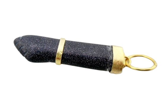 Colar Figa Pedra Estrela Azul Montagem No Envolto Dourado