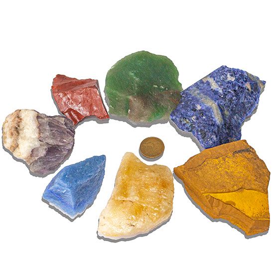 Kit 7 Chakras Pedra Bruto Natural Tamanho Grande 8 a 10 cm