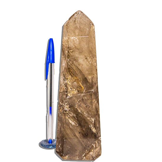 Ponta Quartzo Fumê Grande Pedra Natural 19cm 632g Classe B