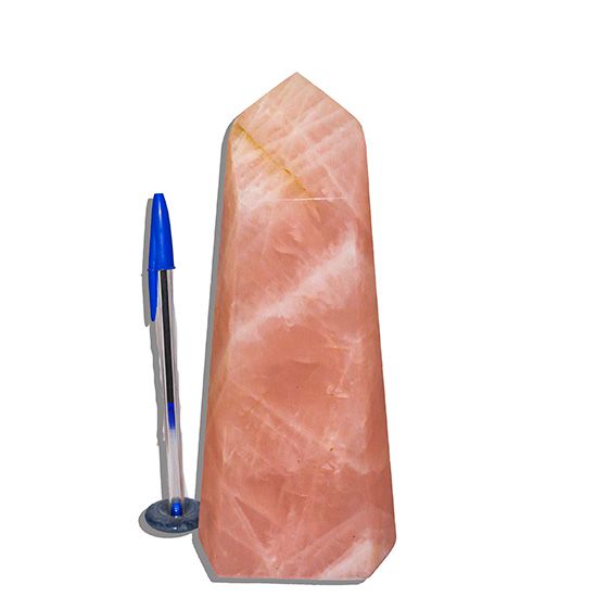 Ponta Quartzo Rosa Grande 20cm 1,47Kg Pedra Natural Classe B