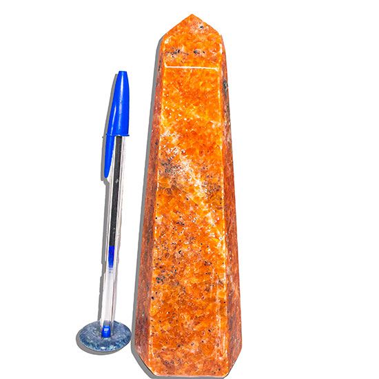 Ponta Calcita Laranja Grande Natural 18 cm 596 g Tipo B