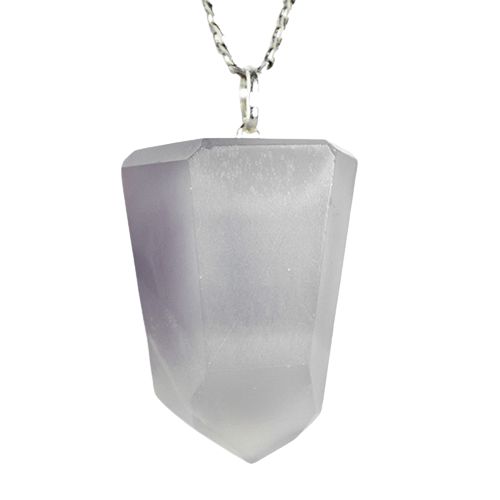 Colar Pontinha Fluorita Roxa Natural Grande Pino Prata 950