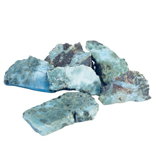 Pedra Larimar Natural Chapa Pequena 35 mm 12 gr Antiestress