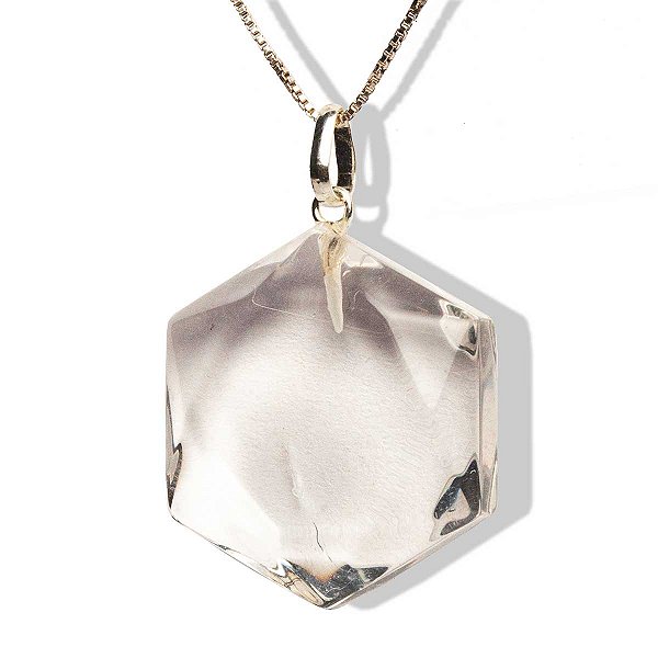 01 Pingente Nlux Estrela de Davi Pedra Cristal Montagem Pino Prata 950
