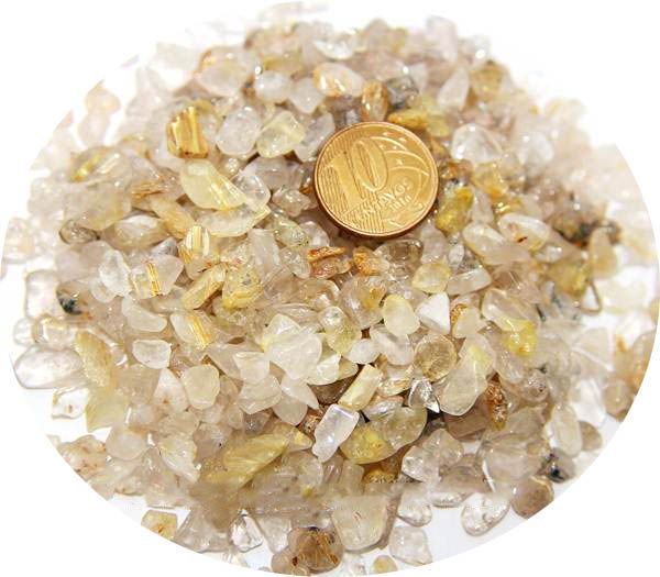 Cristal Rutilado Pedra Rolada Míudo Pacotinho 20 Gr 106551