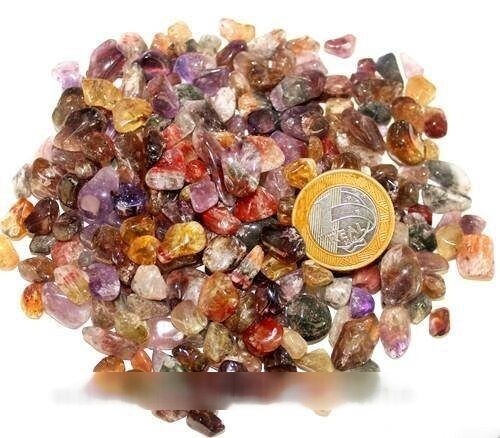 Super Seven Rolado+Auralite 23+Cacoxenita 100gr Miudo 109407