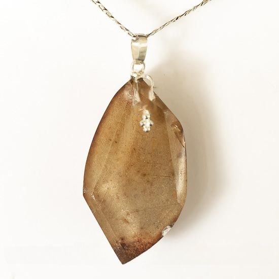Colar Cristal com Lodolita Montagem Pino Prata 950