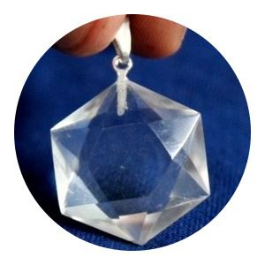 Colar Estrela de Davi Pedra Cristal Montagem Pino Prateado