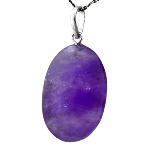 Colar Cabochão Ametista Castoação Pino Prata 950
