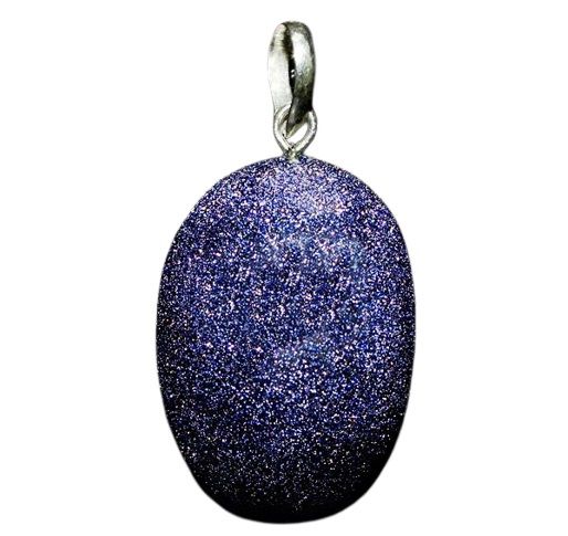 Colar Cabochão Pedra Estrela Azul Prata 950 Pino e Perinha