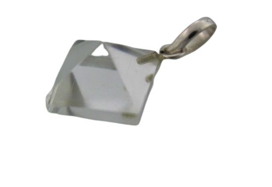Colar Pirâmide Pedra Cristal Natural Extra Pino Prata 950