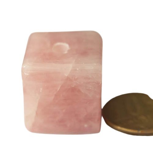 Colar Pedra Cubo Quartzo Rosa Difusor Aromaterapia Ranhurado