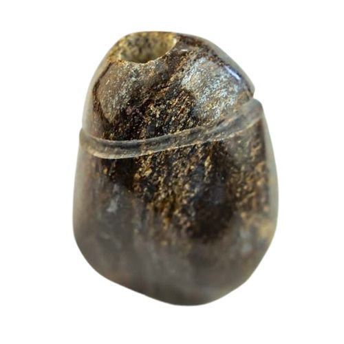 Colar Pedra Rolada Bronzita Difusor Aromaterapia Ranhurado