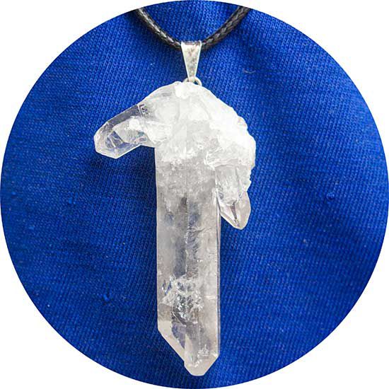 Colar Drusa de Cristal Bruta Natural 40mm Pino Prateado