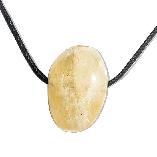 Colar Difusor Pedra Citrino Rolado com Furo pra Aromaterapia