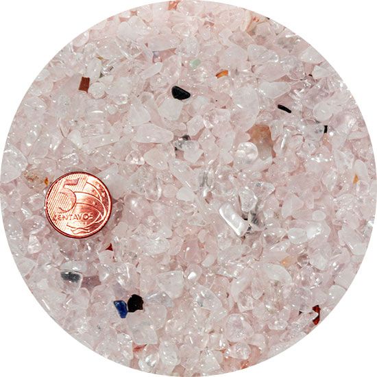 500g Quartzo Rosa Rolado Pedra Natural PP 5mm Classe B